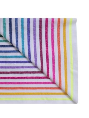 Las Bayadas La Lucia Beach Blanket Rainbow Striped Recycled Cotton Oversized